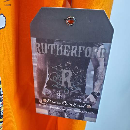 Rutherford Men Orange Graphic Sweatshirt M NWT image number 6
