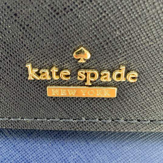 Kate Spade Womens White Blue Inner Pockets Double Top Handle Handbag Purse image number 6