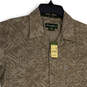 NWT Mens Brown Floral Spread Collar Short Sleeve Button-Up Shirt Size S image number 3