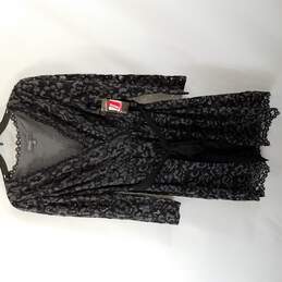 Donna Ricco Women Black Long Sleeve Dress 14 L NWT