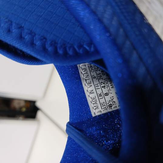 Adidas Men's Adizero Afterburner 8 Turf Blue And White Baseball Shoe Size 8.5 image number 6