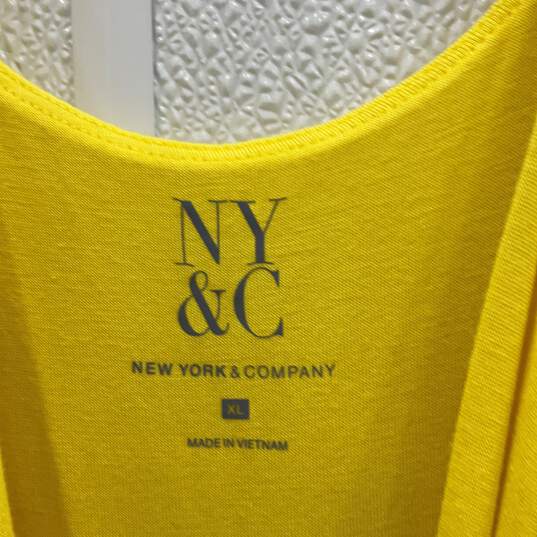 NWT New York & Co. Womens Yellow Sleeveless Pullover Maxi Dress Size XL image number 3