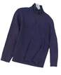 Mens Blue Long Sleeve Mock Neck Casual Pullover Sweater Size S image number 1
