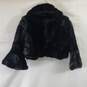 Eliza J Women Black Faux Fur Crop Jacket S image number 2