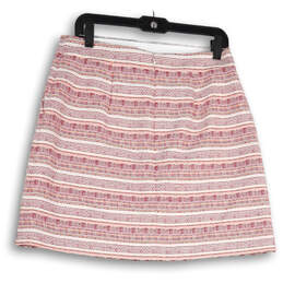 Womens Pink Striped Elastic Waist Pull-On A-Line Skirt Size 10 alternative image