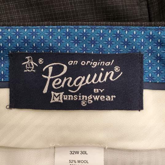 Original Penguin Men Grey Plaid Dress Pants Sz 32 NWT image number 3