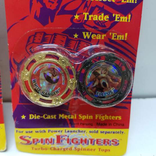1994 Bandai Mighty Morphin Power Rangers Die-Cast Spin Fighters Turbo-Charged Spinner Tops Series 2 (Set Of 3) image number 4