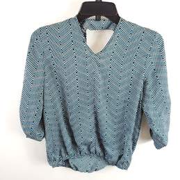 Collective Concepts Women Blue/White Blouse PP NWT alternative image