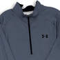 Mens Gray Long Sleeve Mock Neck 1/2 Zip Pullover Activewear Top Size XL image number 3