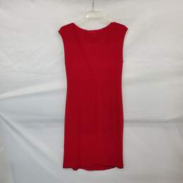 Anne Klein Red Faux Wrap Sleeveless Sheath Dress WM Size L NWT alternative image