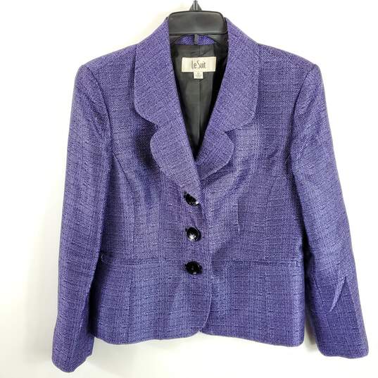 Le Suit Women Purple Blazer Sz 10 image number 1
