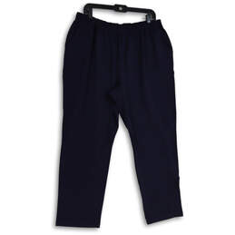 Womens Navy Blue Elastic Waist Slash Pocket Pull-On Ankle Pants XL Petite alternative image
