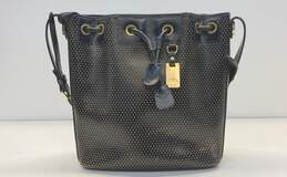 Dooney & Bourke Leather Drawstring Shoulder Bag Black