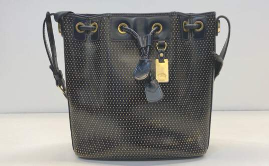 Dooney & Bourke Leather Drawstring Shoulder Bag Black image number 1