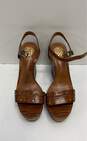 Vince Camuto Celvina Croc Embossed Brown Leather Wedge Heels Shoes Size 8 M image number 4