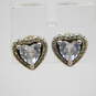 Romantic 925 Sterling Silver CZ Heart Stud Earrings Heart Pendant Necklace & Pearl Bracelet 27.4g image number 4