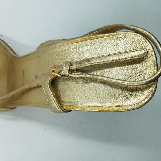 Prada Slingback Sandal Women's Sz 8.5 Metallic Gold image number 8