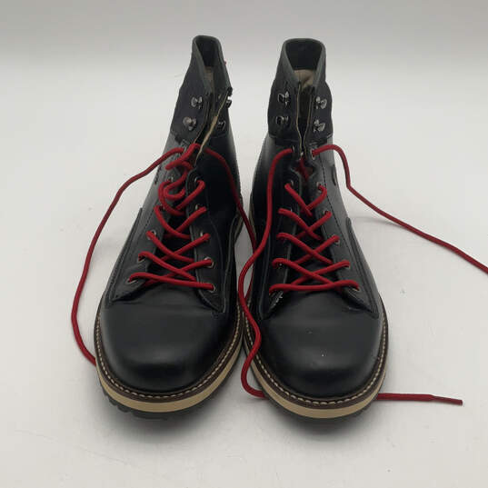 Mens Monserate 2 Black Red Leather Lace Up Round Toe Ankle Boots Size 9 image number 1