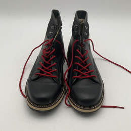 Mens Monserate 2 Black Red Leather Lace Up Round Toe Ankle Boots Size 9