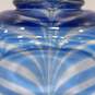 Clear Blue Swirl Art Glass Candy Bowl image number 5