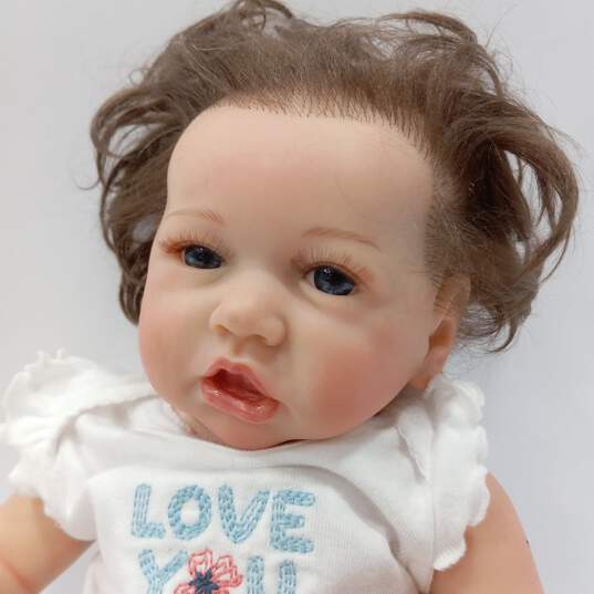 Baby Girl Doll in "Love You" Outfit image number 4
