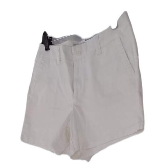 NWT Womens White Flat Front Pockets Casual Chino Shorts Size 10 image number 2