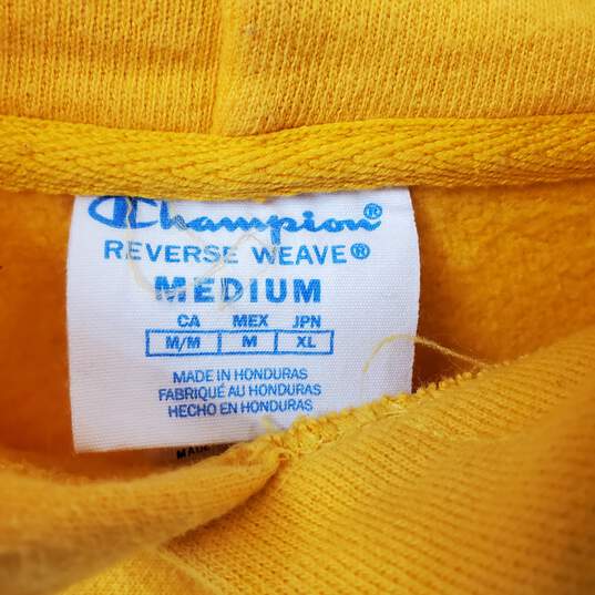 Champion Reverse Weave Yellow Pullover Hoodie Medium image number 3