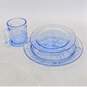 Vintage Nursey Rhyme Set of Mug Plate And Bowl Blue Glass image number 1
