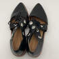 Womens Mulberry Black Leather Studded Pointed Toe Loafer Flats Size 8.5 image number 4