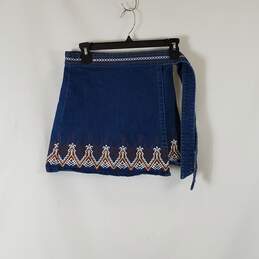 Free People Women Blue Denim Mini Skirt Sz S