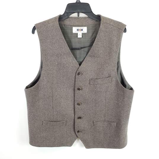Joseph Abbound Men Brown Wool Vest XL image number 1