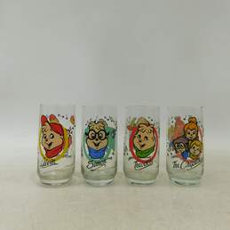 Vintage 1985 Alvin & The Chipmunks & Chipettes Glasses Set of 4