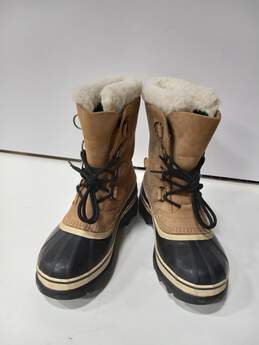Sorel Men's Caribou Tan Leather Waterproof Boots Size 7