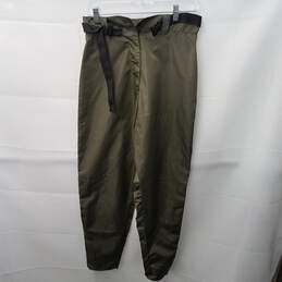 Prettylittlething Khaki Shell Belted Cigarette Trousers Size 6