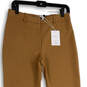 NWT Womens Brown Flat Front Welt Pocket Wide Leg Dress Pants 6 image number 2