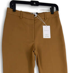 NWT Womens Brown Flat Front Welt Pocket Wide Leg Dress Pants 6 alternative image