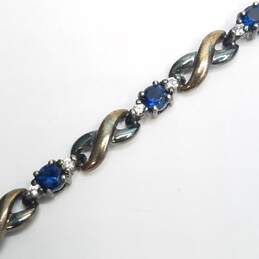 Ross - Simons Sterling Silver Melee Diamond Asst. Gemstone Infinity Link 7 1/2 Bracelet 9.2g alternative image