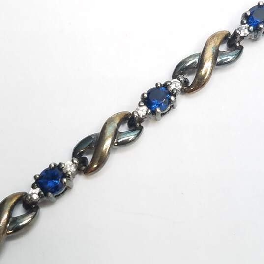 Ross - Simons Sterling Silver Melee Diamond Asst. Gemstone Infinity Link 7 1/2 Bracelet 9.2g image number 2