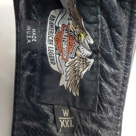 Harley-Davidson Black Leather Motorcycle Chaps Women's XXL image number 4