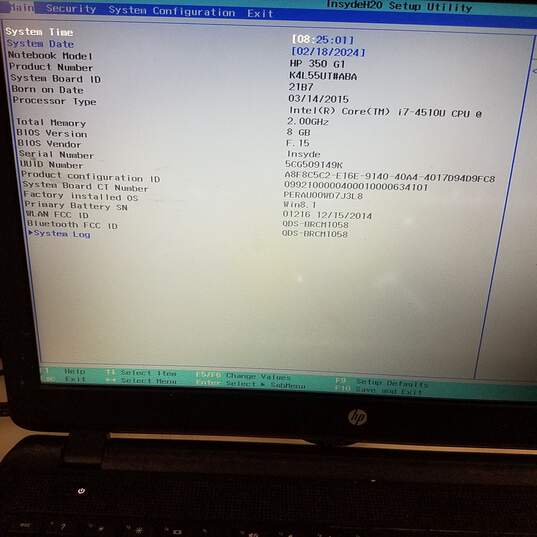 HP 350 G1 Notebook Intel Core i7 @2GHz Memory 8GB Storage 500GB image number 2