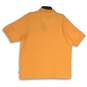 Mens Orange Spread Collar Short Sleeve Golf Polo Shirt Size Medium image number 2