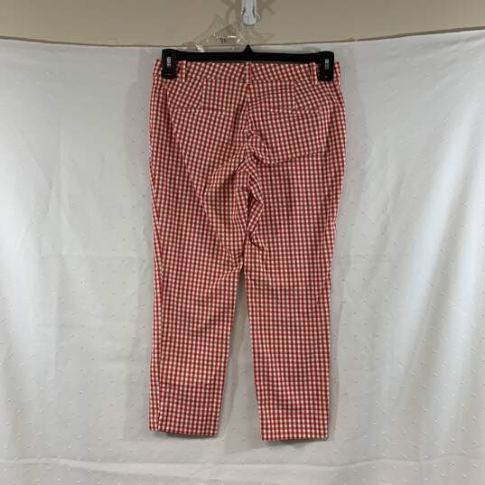 Women's Red Gingham Ann Taylor Cropped Pants, Sz. 2P image number 2