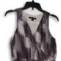 Womens Gray Tie Dye Sleeveless V-Neck Wrap Midi Fit And Flare Dress Size 2 image number 4