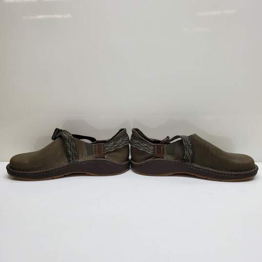 Chaco Ped Shed Brown Leather Slip On Clogs Shoes Vibram Soles Men's Size US 11.5 image number 2