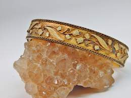 Antique Art Nouveau PRST Co. Gold Filled Floral Hinged Bangle Bracelet 20.5g alternative image