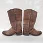 Roper Men's Size 9 1/2 Striped Brown Leather Western Riding Boots image number 1