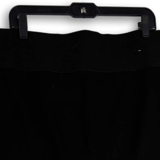 Women Black Elastic Waist Back Slit Pull-On Straight & Pencil Skirt Size XL image number 4