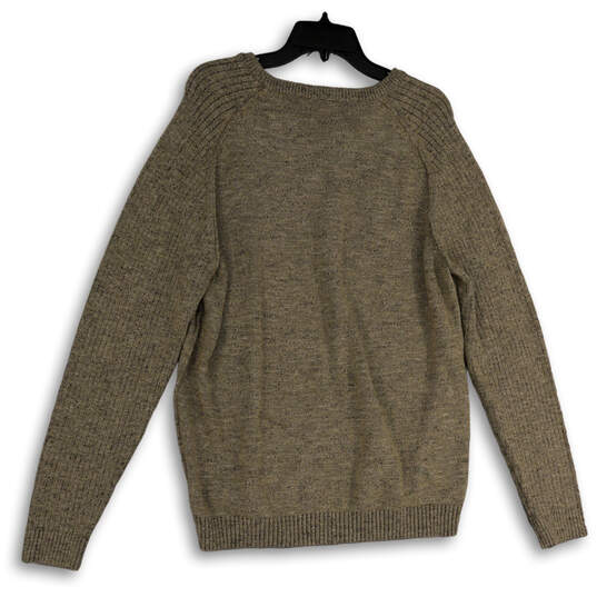 NWT Mens Brown Long Sleeve V-Neck Reversible Pullover Sweater Size X-Large image number 2