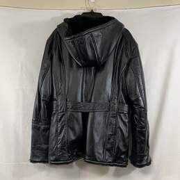 Women's Black Wilsons Leather Hooded Leather Jacket, Sz. L alternative image