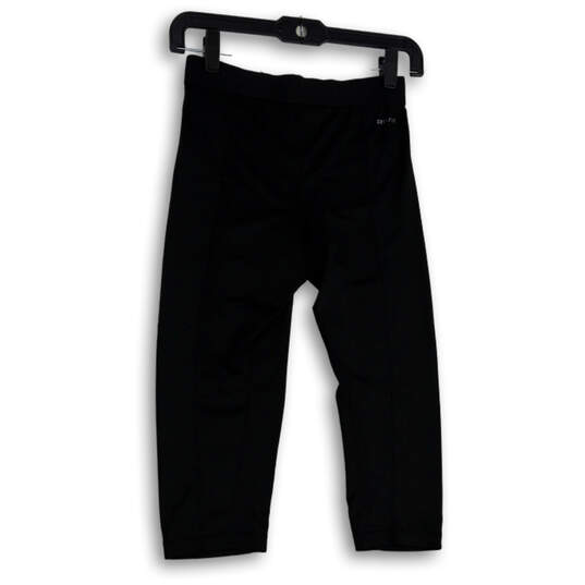 Buy the Womens Black Elastic Waist Pull-On Activewear Capri Leggings Size  Small